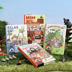 🌟 Cute Island Animal City Hardcover Illustrated Diary – B6 Color-Page Kawaii Journal