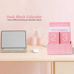 Solid Wood Desktop Calendar Stand with Note-Style Pages