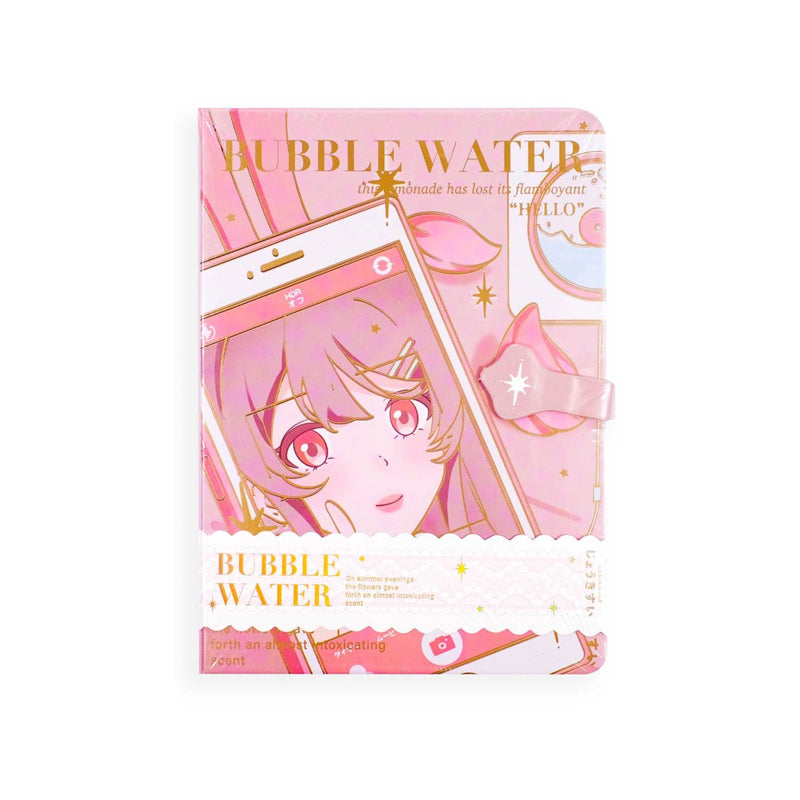 Kawaii Cute Girl Illustrated B6 Notebook Pink, Kawai Notebooks
