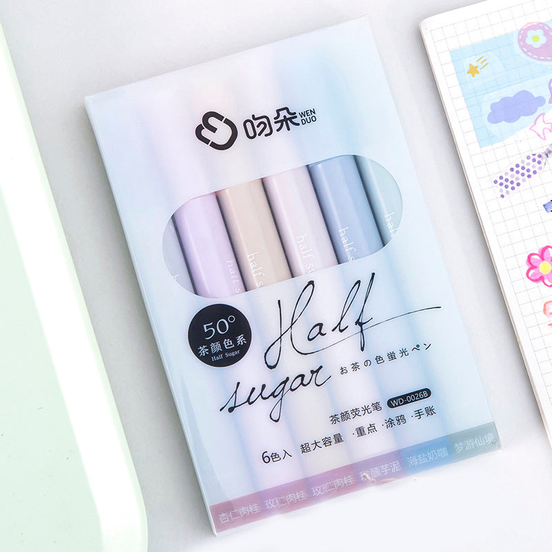 Half Sugar Morandi Fluorescent Color Highlighters - Kawaii Stories