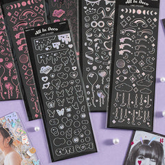 Colorful Aurora Line Laser Holographic Stickers Sheet