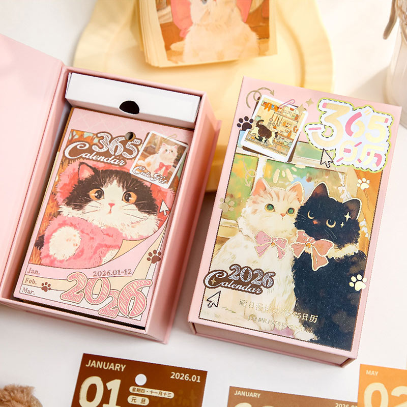 Mr. Paper 2026 Upgraded 365 Desk Calendar – Pet Theme Gift Box