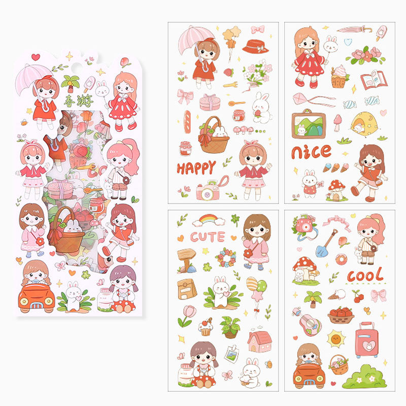 Vitality Girl Transparent PET Stickers Set 🌈