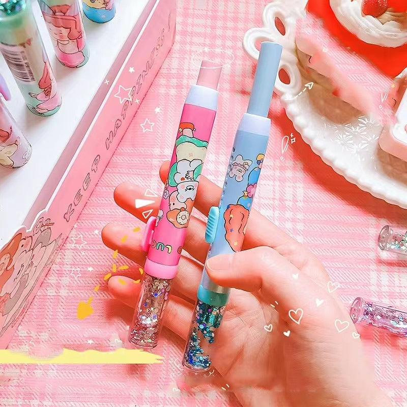 Korean Girl Star Push Pull Pen Shaped Eraser