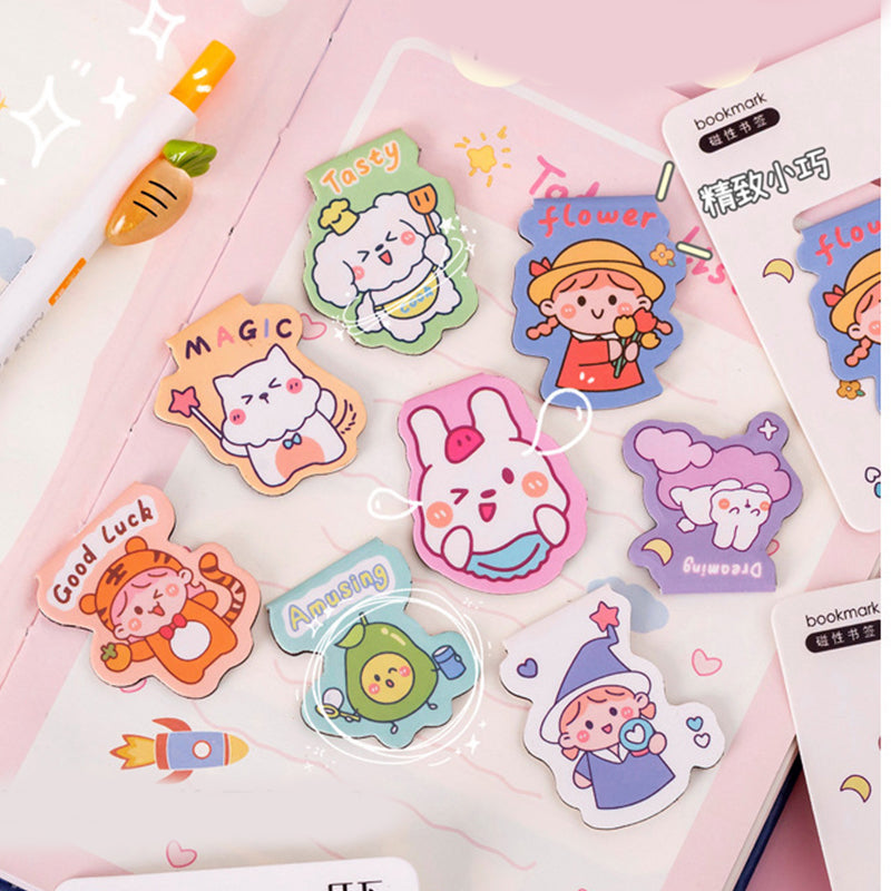 Kawaii Cartoon Magnetic Bookmark, Bookmarks