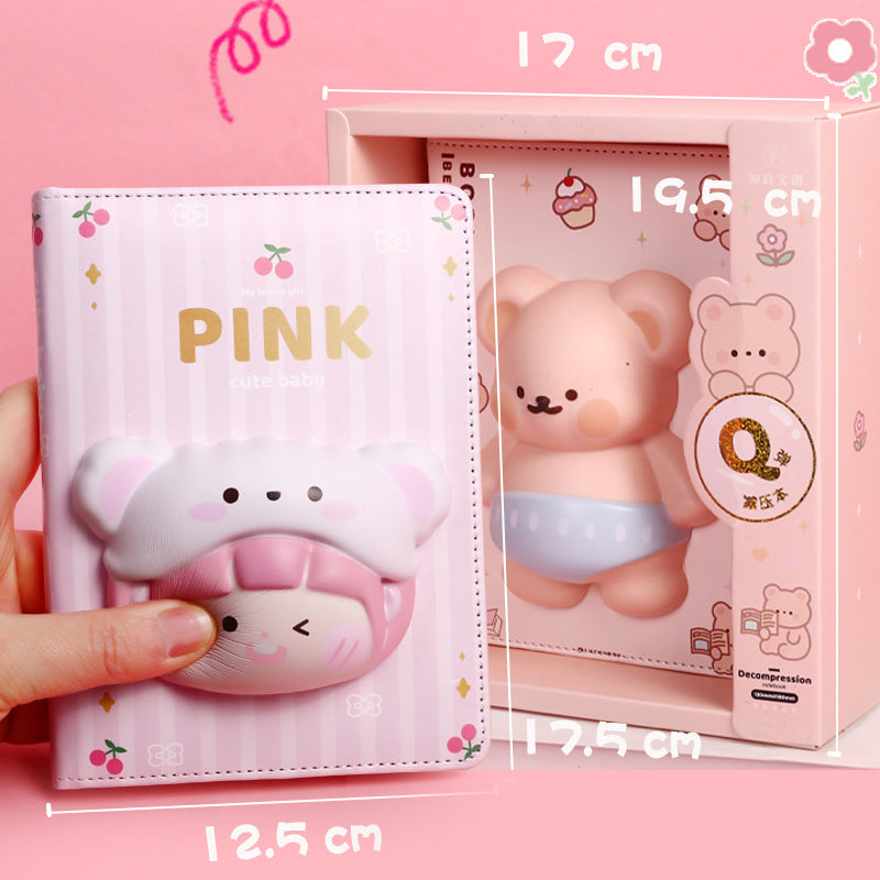 Kawaii Cartoon Animal Slow Rebound Decompression Notebook, Kawai Notebooks