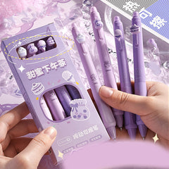 Cute Erasable Gel Pens with Built-In Eraser - 4 Pack