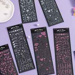 Colorful Aurora Line Laser Holographic Stickers Sheet