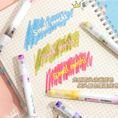 ✨ Mochi Double-Ended Highlighter Set of 6 – Cute, Pastel & Aesthetic Study Glow! 🍡