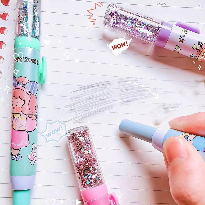 Korean Girl Star Push Pull Pen Shaped Eraser