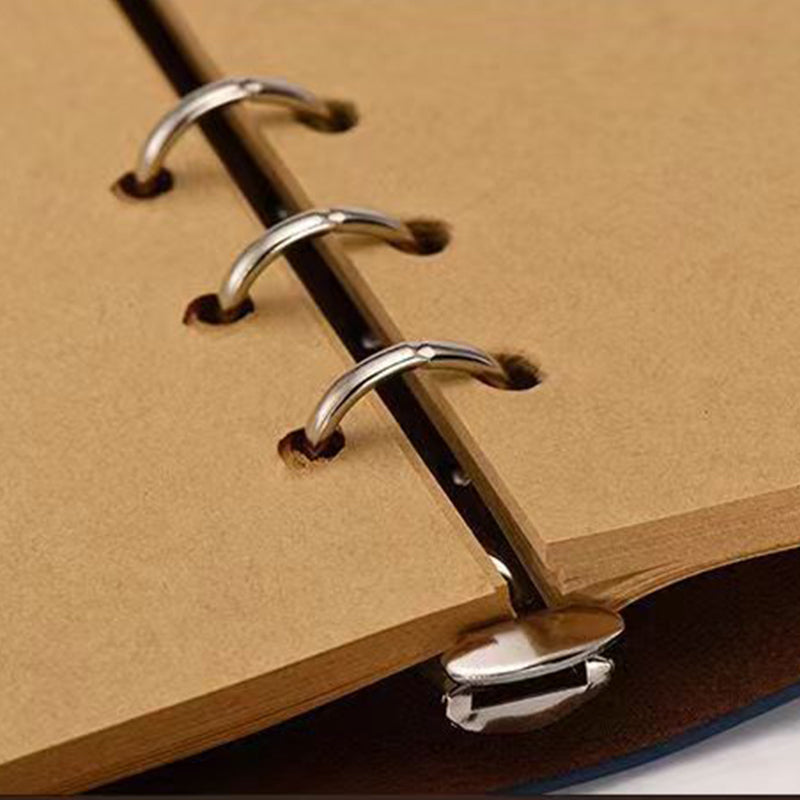 Vintage Retro PU Leather Leaf Cover Helm A6 Notebook, Kawai Notebooks
