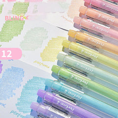 🌈 Glitter Perfume Highlighter Pen Set – Morandi Pastel Glow (4-Pack)