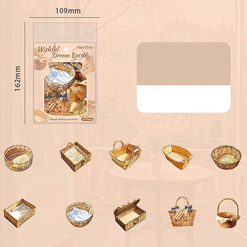 Wish Dream Bottle Series Bottle-Themed Notebook Decor Stickers 20Pcs