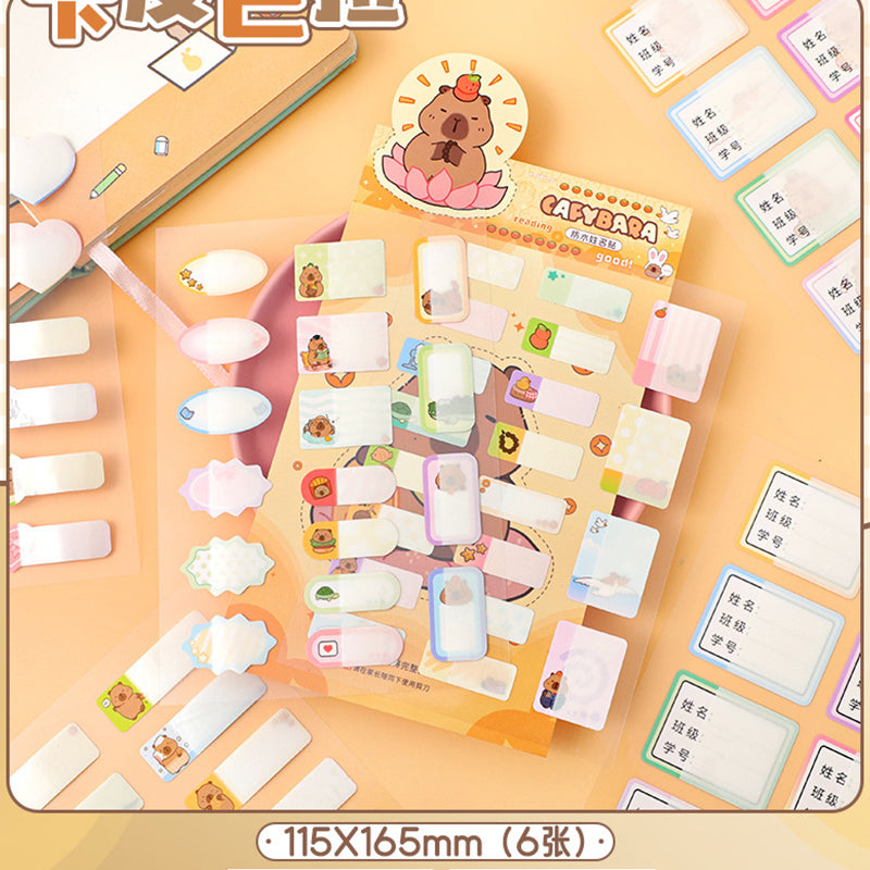 Waterproof Capybara Note Stickers, Stickers