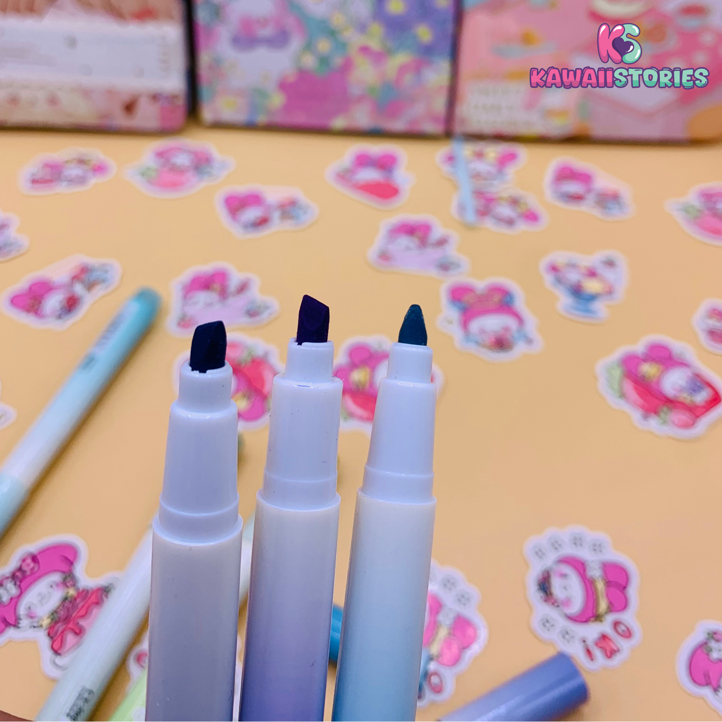 Fluorescent Ink Pastel Colors Mini Highlighter Set