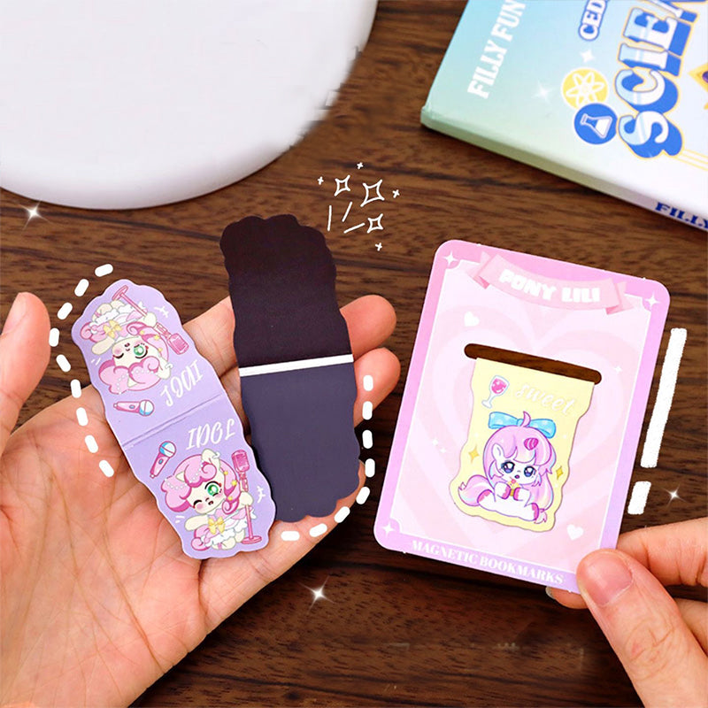 Cute Cartoon Pony Lily Magnetic Bookmark, Bookmarks