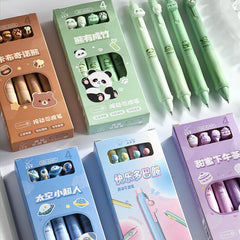 Cute Erasable Gel Pens with Built-In Eraser - 4 Pack