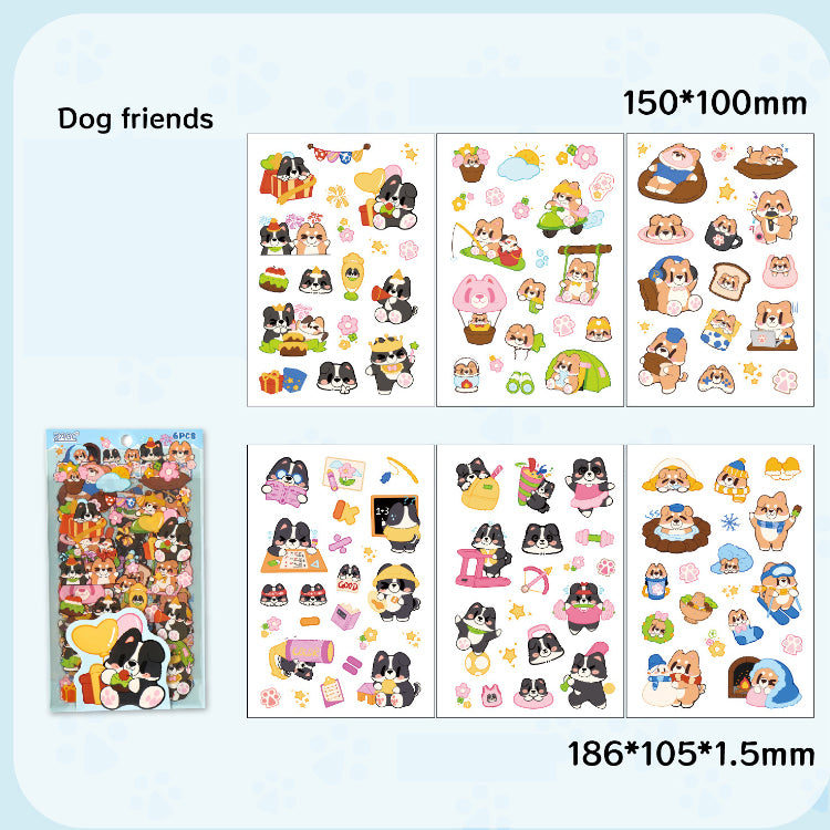 Cute Animal PET Stickers – Kawaii Transparent Journal Stickers