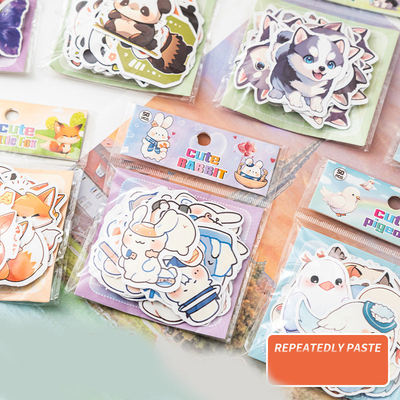 Waterproof Cute Animal Cartoon Stickers - 50PCS,Stickers