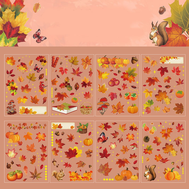 Waterproof Vintage Plant Leaves stickers pack,Stickers