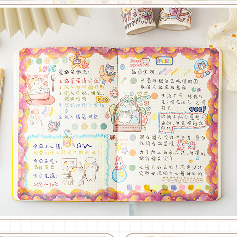 Glossy Waterproof Transparent Cute Animals Stickers - Set of 8 Sheets,Stickers