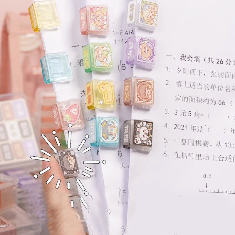 Kawaii Mochi Slide Puch Clip Bookmark, Bookmarks
