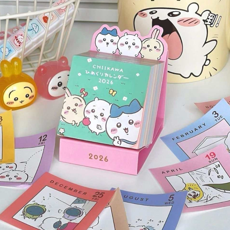 Kawaii 2026 Chikawa Mini Tear-Off Desk Calendar Gift 💕📅🐰