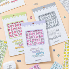 Korean Wannathis Candy Color Letter Stickers 🍬✨