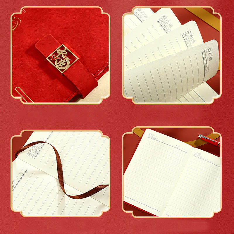 Vintage PU Leather Magnetic Clip Notebook Diary, Kawai Notebooks