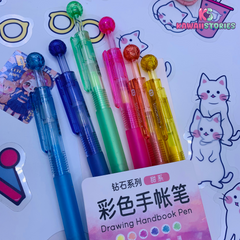 Kawaii Diamond Color Series Gel Pen Set of 6 - Sweet Series
