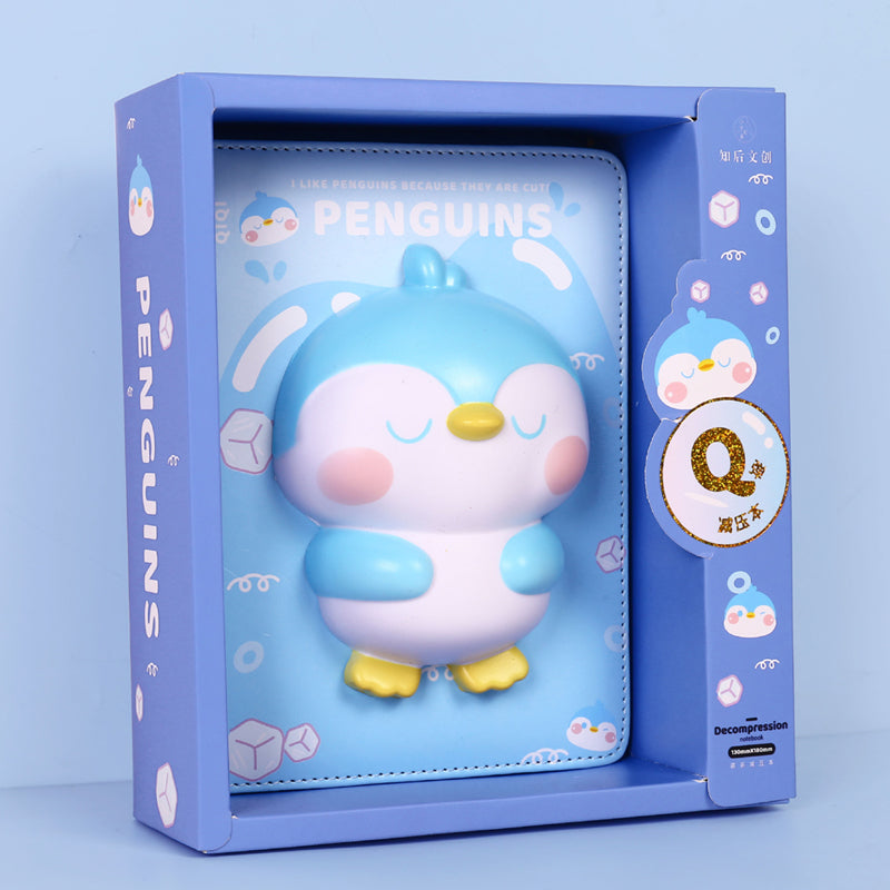 Kawaii Cartoon Animal Slow Rebound Decompression Notebook Blue, Kawai Notebooks