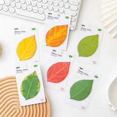 🍃 Leaf-Shaped Sticky Notes – Aesthetic Nature-Inspired Memo Tabs