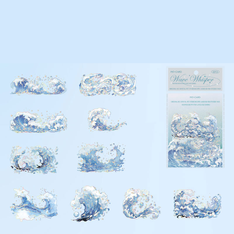Mo Ink PET Ice Crystal Sticker – Rainwater Series Pack of 20 Stickers