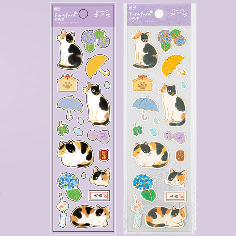Meow Life Cute Cat Pattern Stickers for DIY Notebook & Photo Frame