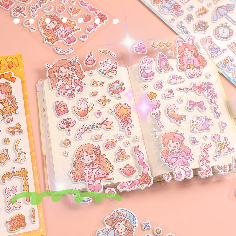 Kawaii 3D Sweetheart Cartoon Bubble Stickers,Stickers