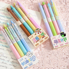 Pastel Silent Click Gel Pens - 0.5mm Black Ink, 4-Piece Set