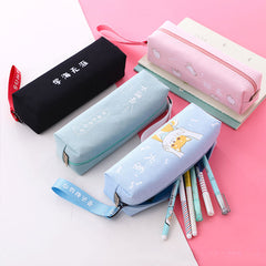 Korean Pastel Square Pencil Case – Cute INS Canvas Stationery Pouch