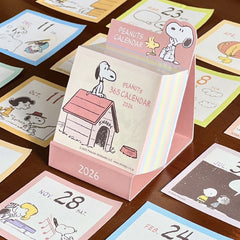 New Snoopy 2026 Tear-Off Mini Desk Calendar – Cute Kawaii Daily Comic Notes