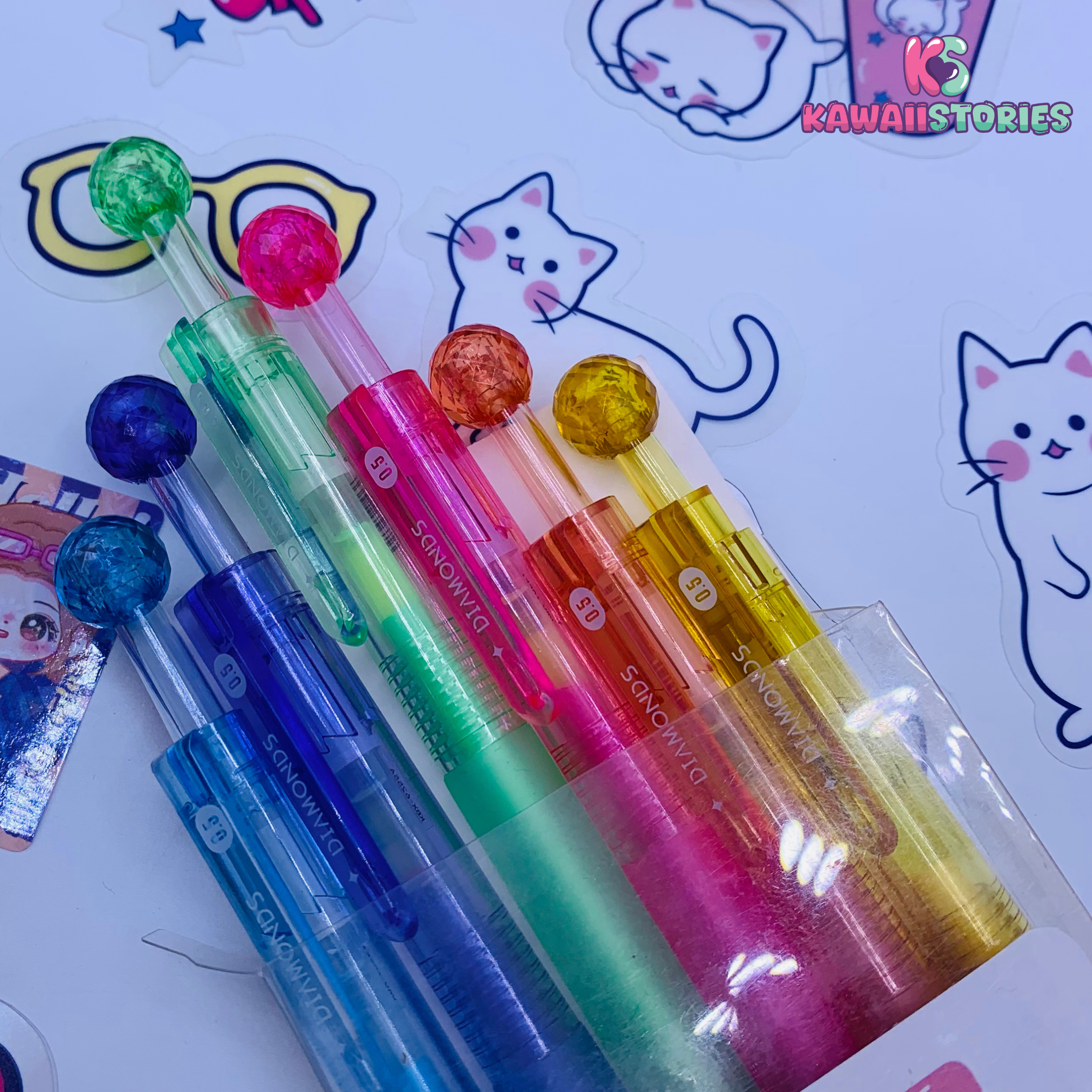 Kawaii Diamond Color Series Gel Pen Set of 6 - Sweet Series
