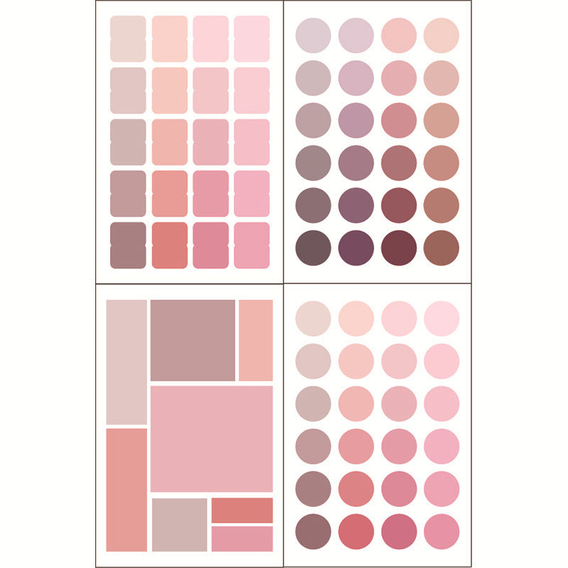 Cute Pink Color Palette Gradient Index Stickers, Bookmarks