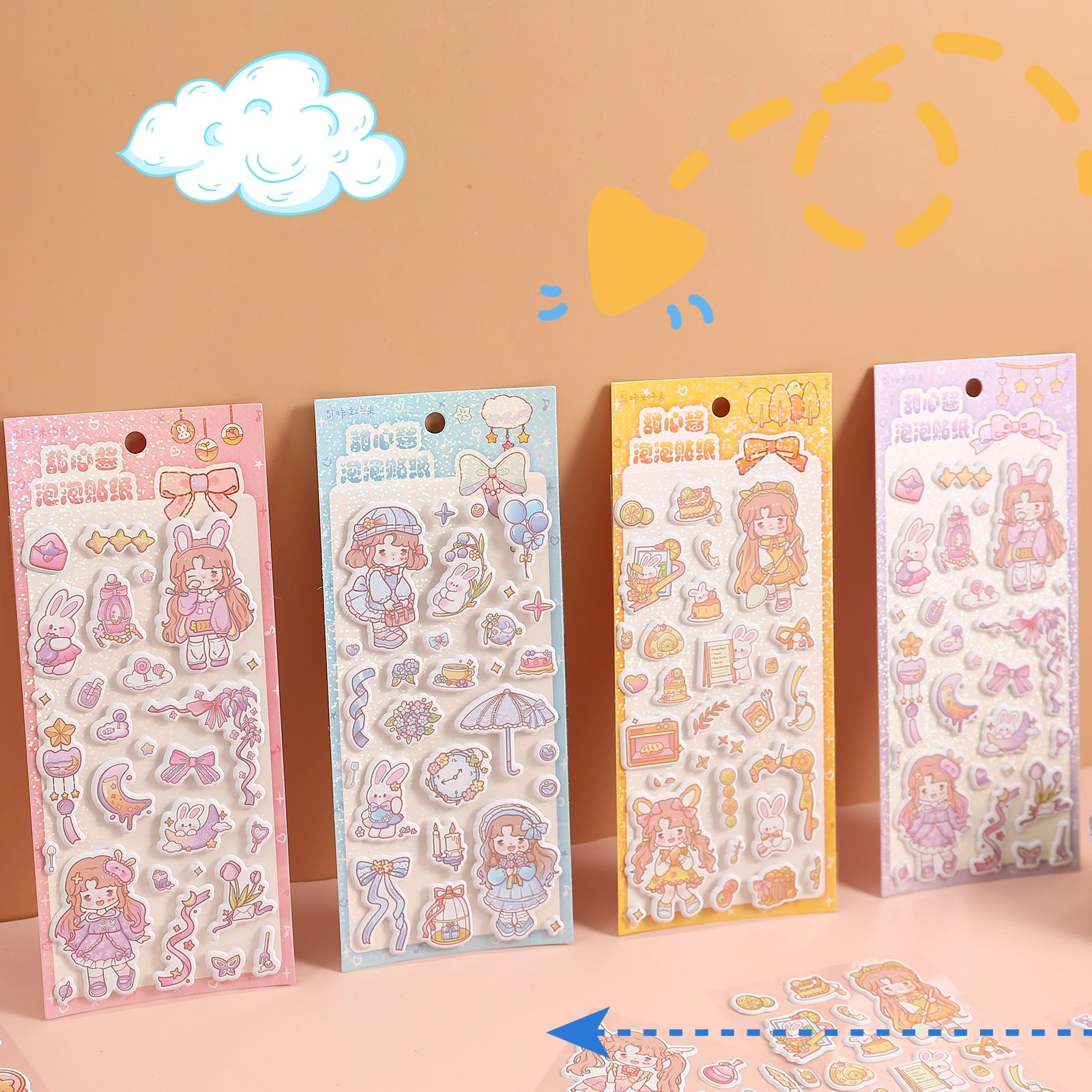 Kawaii 3D Sweetheart Cartoon Bubble Stickers,Stickers