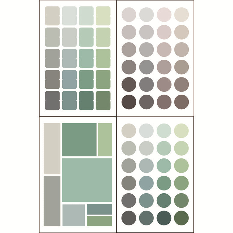 Cute Color Palette Gradient Index Stickers Green, Bookmarks