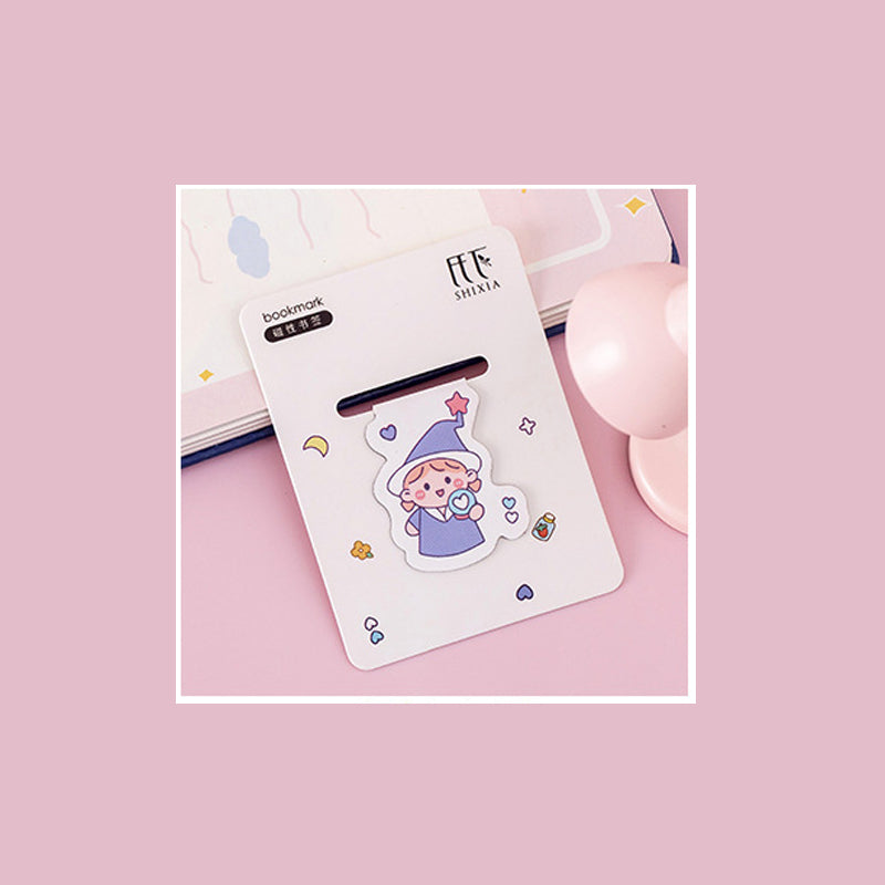 Witch Kawaii Cartoon Magnetic Bookmark, Bookmarks