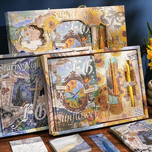 Art journal gift box set featuring Starry Sky and Sunflower themes