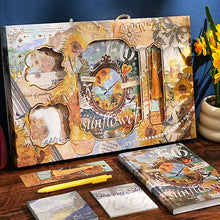 Sunflower art journal gift box set with matching stationery