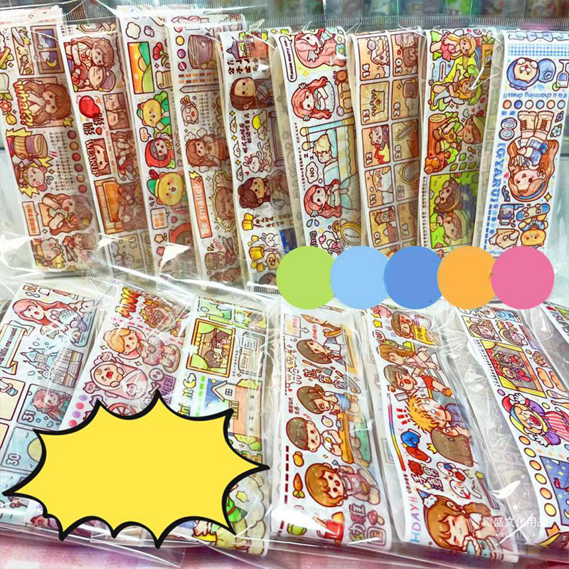 Assorted decorative journal sticker rolls with seasonal, food, travel, and everyday themes for creative projects