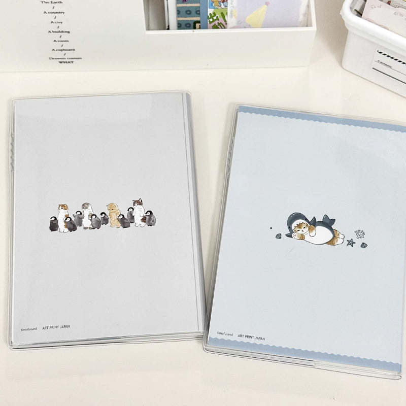 back cover design of a B6 PU leather weekly planner with cute illustrations