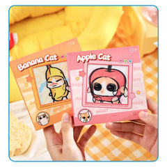 Banana Cat and Apple Cat student notes with colorful cartoon covers