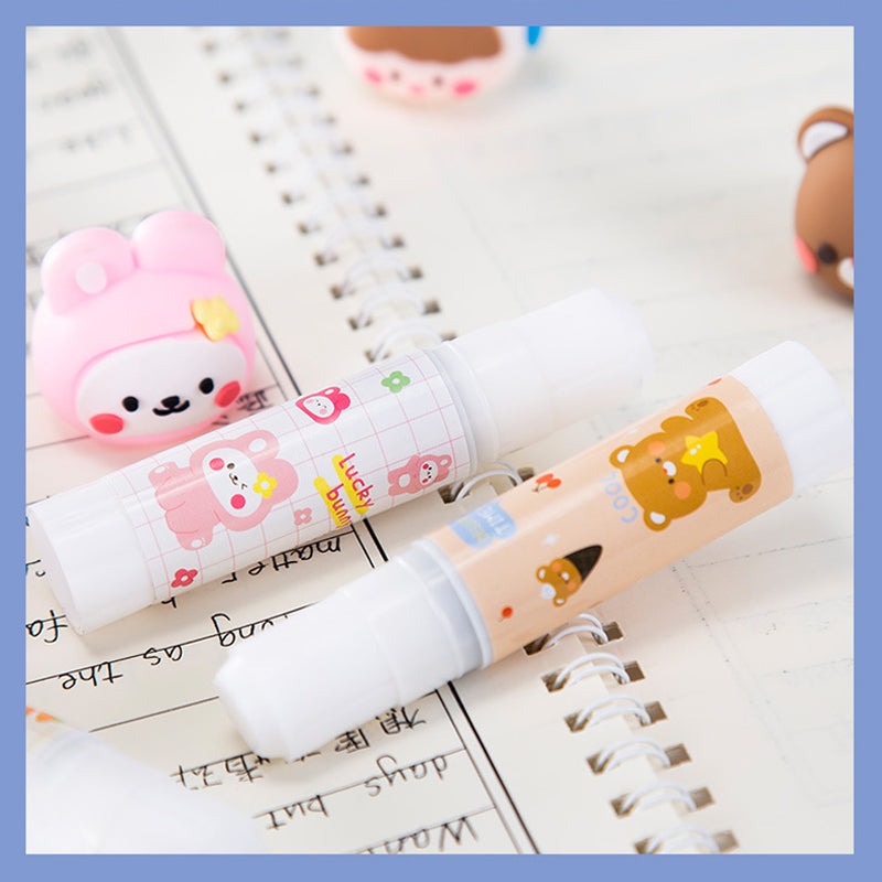 Bear design solid glue stick for crafts and paper projects
