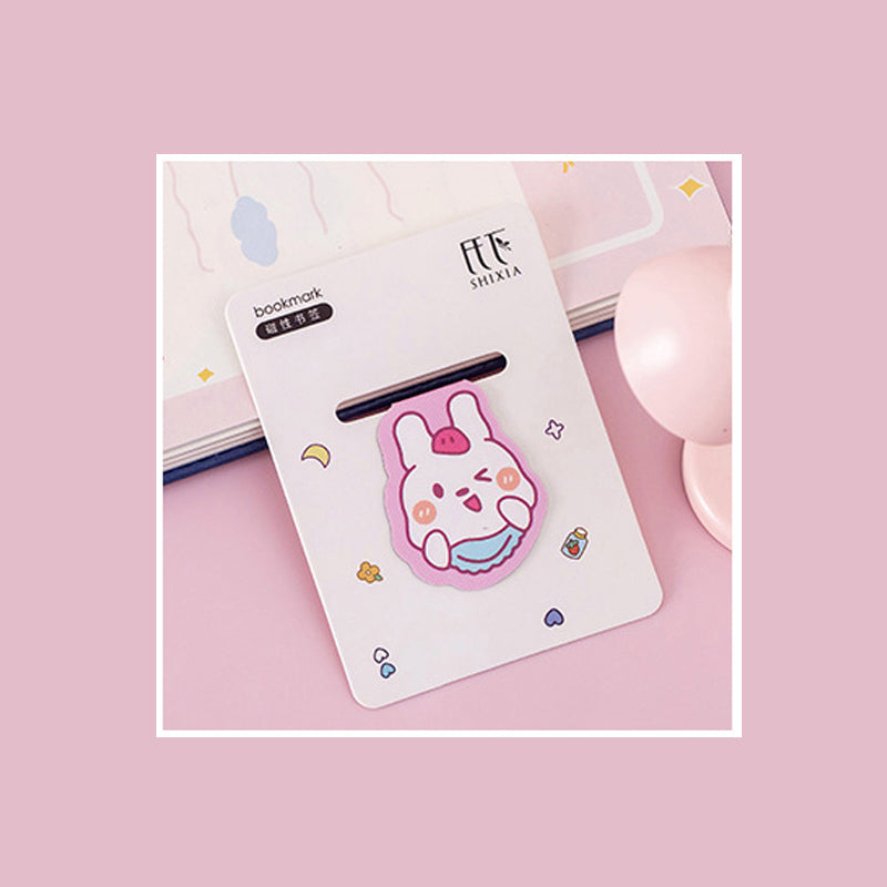 Bunny Kawaii Cartoon Magnetic Bookmark, Bookmarks